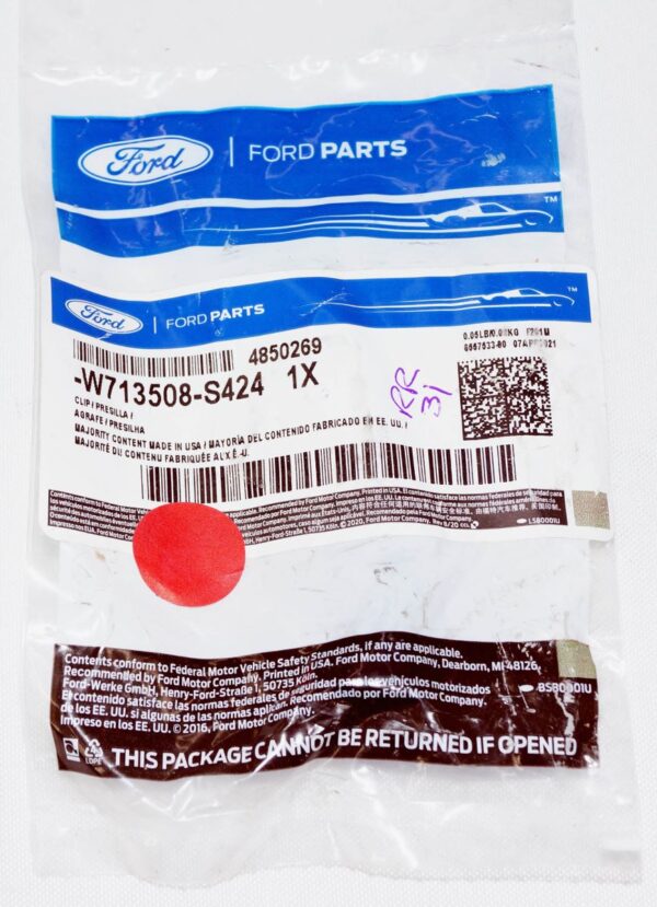 Genuine OEM W713508S424 Ford Windshield Pillar Trim Retainer - Image 2