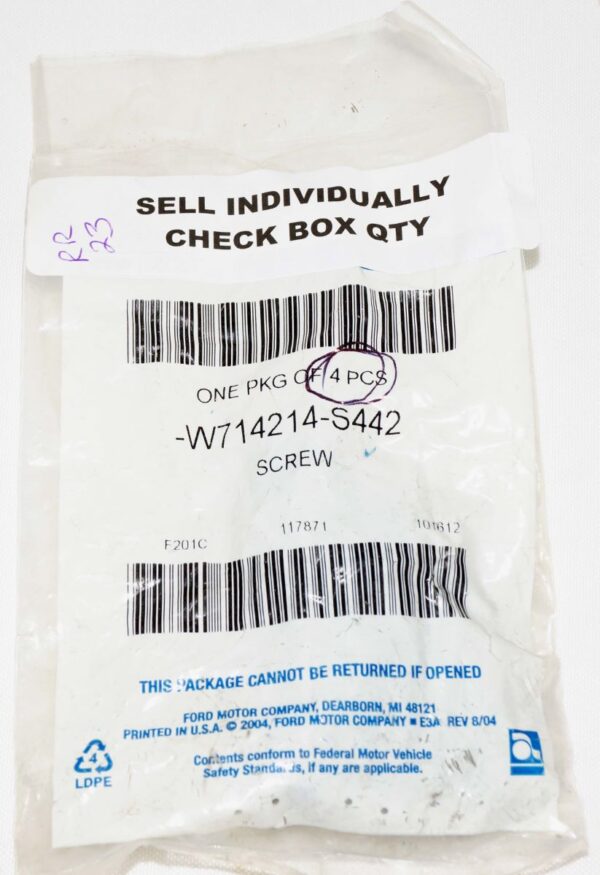 4 Pack Genuine OEM W714214S442 Ford Battery Support Bracket Bolt - Image 2