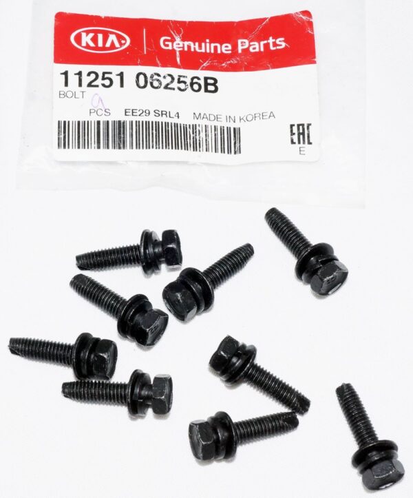 9 Pack Genuine OEM Kia 1125106256B Bumper Cover Support Rail Bolts