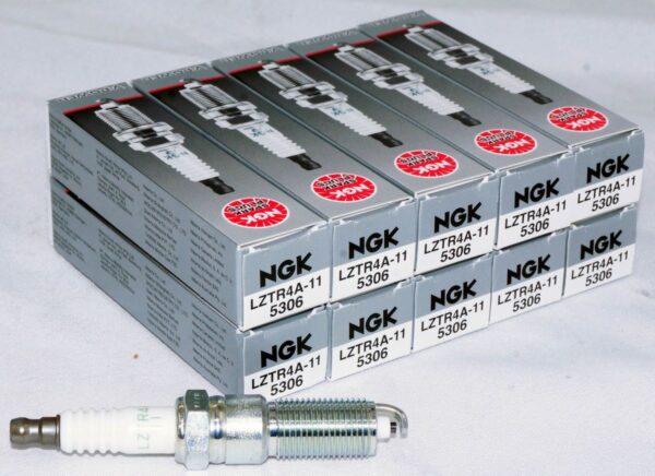 Set of 10 NGK 5306 LZTR4A-11 V-Power Spark Plugs