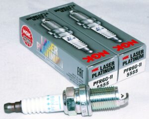 Set of 2 Genuine NGK 5555 PFR6G-11 Laser Platinum Spark Plugs