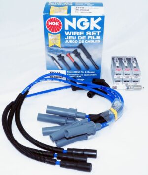 Set of 6 4306 NGK Spark Plugs LZTR5A-13 with 53141 NGK Ignition Wire Set CRX067