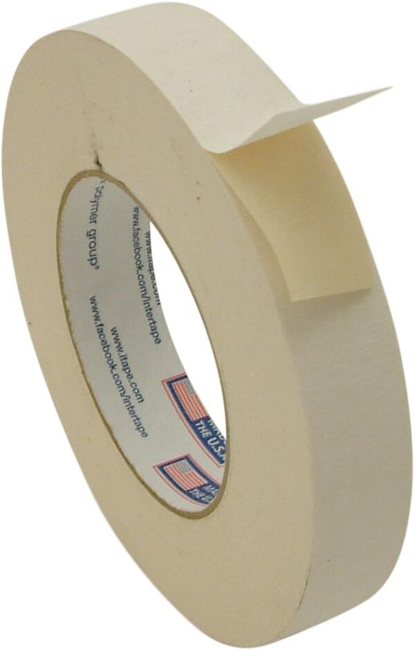 36 Rolls of Intertape 591 1” Double Sided Flat Back Paper Tape 36 yds Beige - Image 2