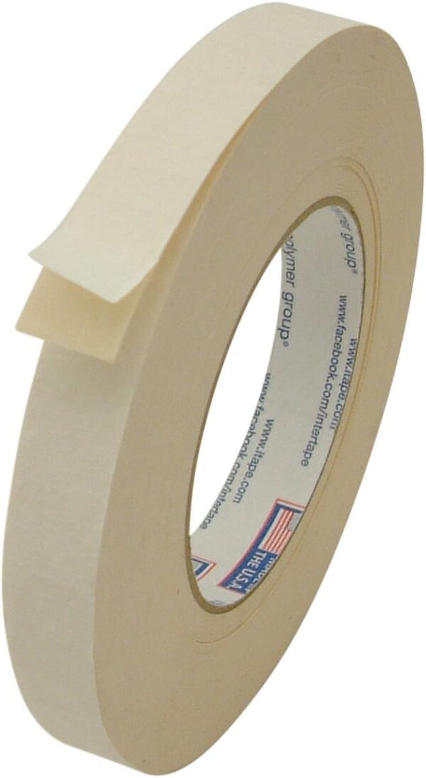 36 Rolls of Intertape 591 1” Double Sided Flat Back Paper Tape 36 yds Beige - Image 3