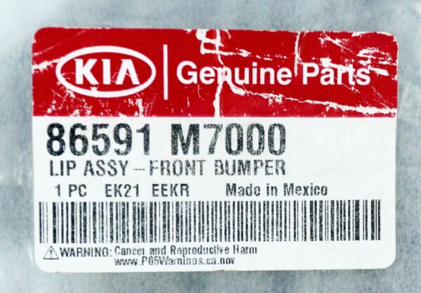 Genuine OEM Kia 86591M7000 2019-2021 Forte Front Bumper Trim - Image 3