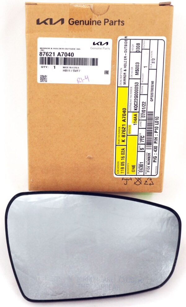 Genuine OEM 87621A7040 Kia Forte Right Side Mirror Glass Lens Heated - Image 3