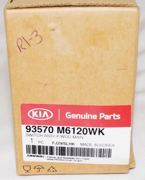 Genuine OEM 93570M6120WK Kia Forte Master Switch Assembly Left - Image 3