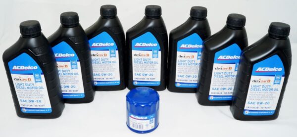ACDelco Oil Change Kit 7 DexosD 0W-20 Engine Oil & 1 Filter 3.0L Duramax Diesel
