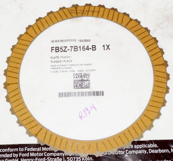 Genuine OEM Ford FB5Z7B164B Transmission Clutch Plate