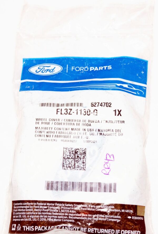 Genuine OEM Ford FL3Z1130G Center Wheel Cap Chrome - Image 2