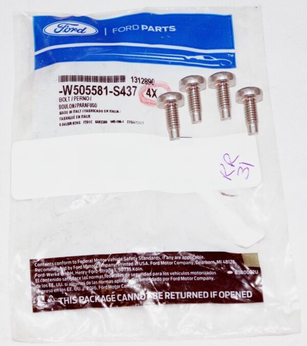 4 Pack Genuine OEM W505581S437 Ford Screw Bolt