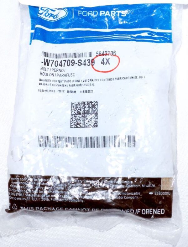 4 Pack Genuine OEM W704709S439 Ford Lug Bolts - Image 2