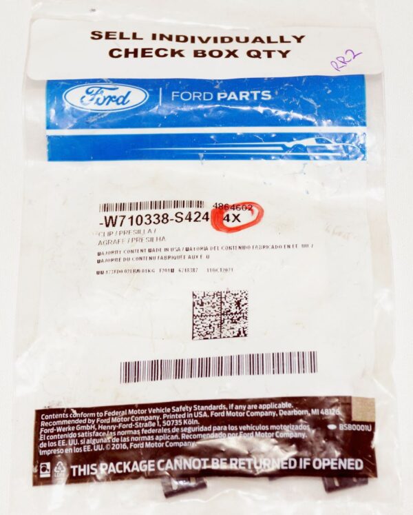 4 Pack Genuine OEM Ford W710338-S424 Body B-Pillar Trim Panel Clips - Image 4