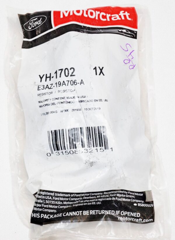 Genuine OEM Motorcraft YH1702 HVAC Blower Motor Resistor Ford E3AZ19A706A - Image 2