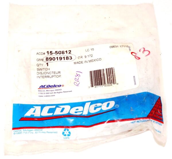 Genuine OEM ACDelco 15-50812 A/C Pressure Switch Ford 89019183