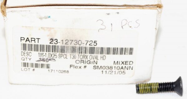Screw Oval Head M6X1X25 Freightliner 23-12730-725