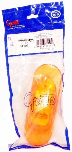 Grote 54193 Yellow LED Side Turn Lamp Oval Grommet Mount Hard Shell