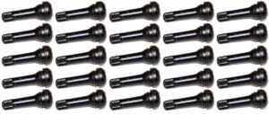 25 Pack Snap In Black Rubber Tire Valve Stems 1-1/2" Medium TR414