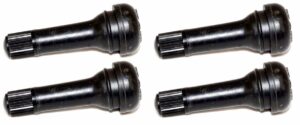 4 Pack Snap In Black Rubber Tire Valve Stems 1-1/2" Medium TR414