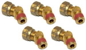 Lot of 5 VS279NTA-4-2 Brass Air Brake 45 Degree Elbow Fitting 1/4" Tube