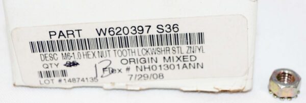 Lot of 12 W620397S36 Hex Nut with Tooth Lock Washer M6-1.0