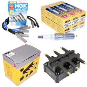 NGK Spark Plug, Ignition Wire Set and Ignition Coil Kit for 07-11 Jeep Wrangler