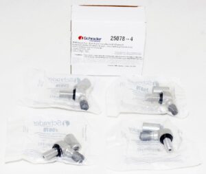 4 Pack Schrader 25078-4 Service Kit - 90 Degree EZ-sensor Angled Valve - Silver