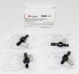 4 Pack Schrader 25083-4 Service Kit Straight Valve Stem 11.5mm Valve Hole Black