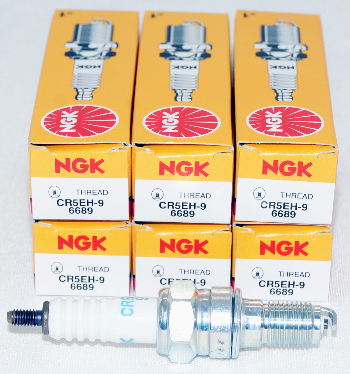 6 Pack Genuine NGK 6689 Nickel Spark Plugs Outboard Marine CR5EH-9