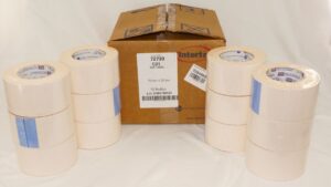 Case of 12 Intertape 591 3” Double Sided Flat Back Paper Tape 36 yds Beige IPG