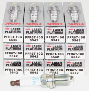 Set of 12 Genuine NGK 5542 PFR6T-10G Laser Platinum Spark Plugs