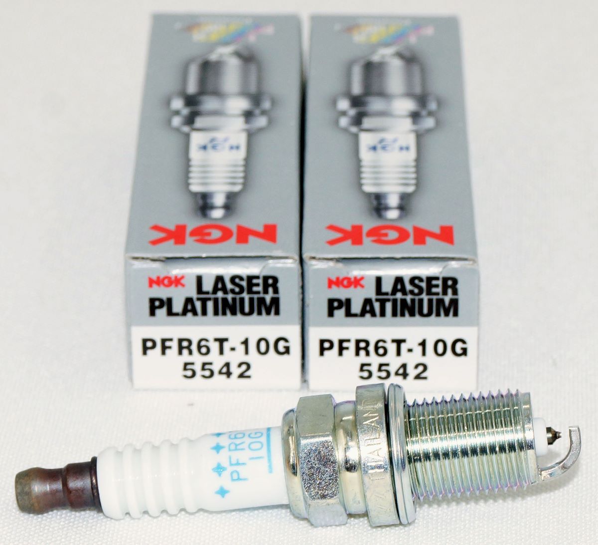 Set of 2 Genuine NGK 5542 PFR6T-10G Laser Platinum Spark Plugs