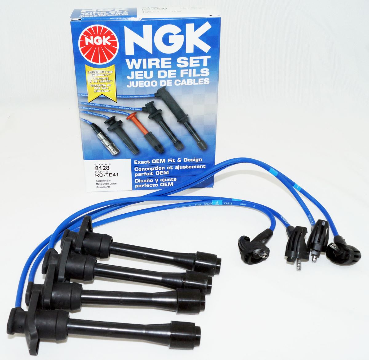 Genuine NGK 8128 TE41 Ignition Wire Set fits select Toyota 92-97