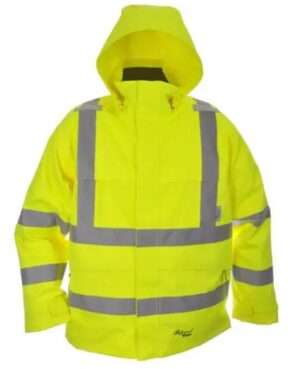 Viking Journeyman 300 Denier RipStop Waterproof Windproof HiVis Jacket Large with Hood