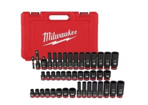 Milwaukee 43 Piece 3/8 Drive Impact Socket Set SAE and Metric 6 Point 49-66-7009