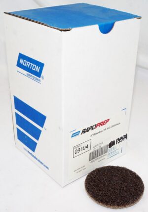 25 Discs Norton 3” Rapid Prep Non-Woven QC Aluminum Oxide Coarse Grit - 09194