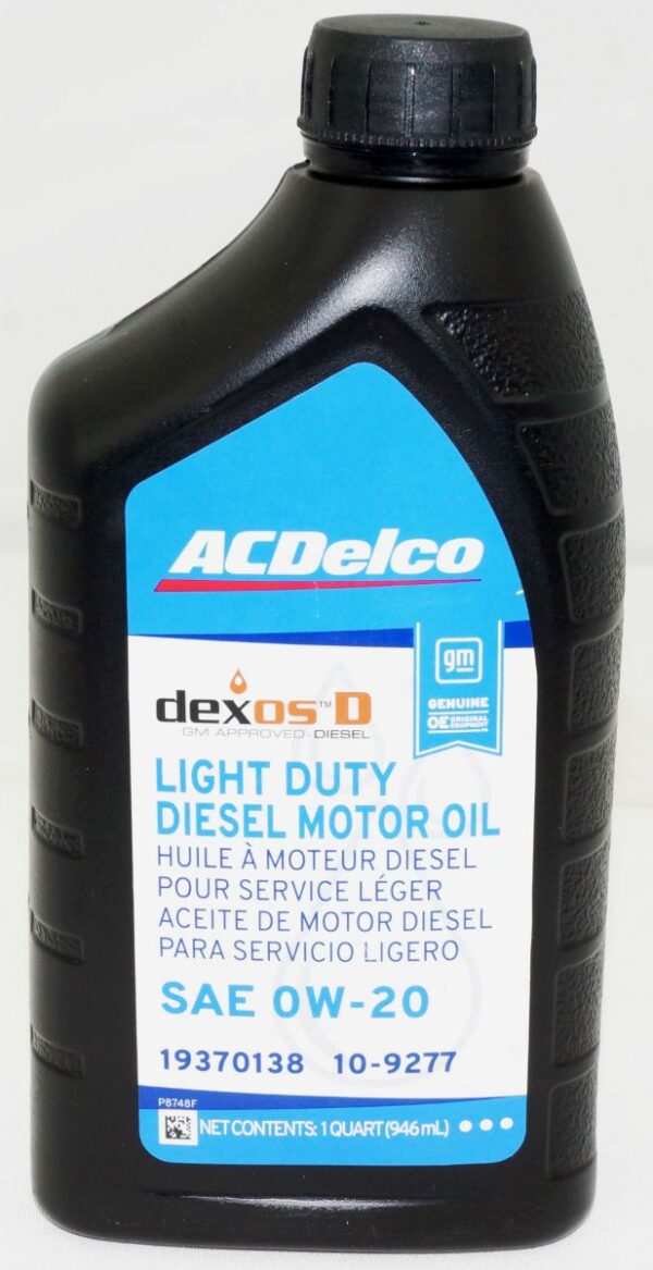 Genuine OEM ACDelco Light Duty Diesel Engine Oil 1 Quart 10-9277 GM ...