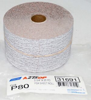 Norton 2.75” x 25 Yd. A275OP PSA No-Fil Paper Roll P80 Grit A275 - 31691