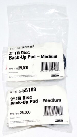 2 Pack Norton 2 x 1/4” Standard Back-up Pad for Type 3 Quick-Change Discs 55103