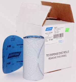 Case of 4 - 100 Discs 6” Norton Dry Ice P180 Grit A975 Ceramic Alumina - 40508