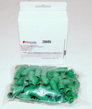 100 Pack Schrader Long Green Plastic Sealing Caps for Nitrogen Tire Fill