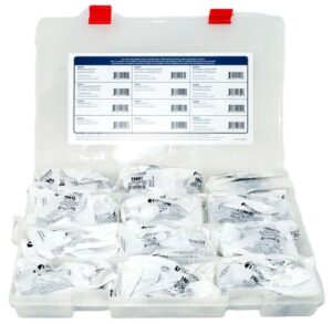 Schrader 20798 TPMS Service Pack Kit - Tackle Box with 12 Top Service Packs