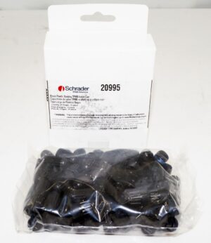 100 Pack Schrader 20995 Long Black Plastic Sealing Cap for TPMS Rubber Valve