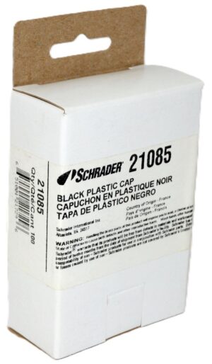 100 Pack Schrader 21085 Black Plastic Sealing Valve Stem Cap - Faraday