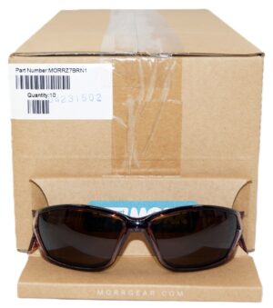 10 Pack MORR Gear Starrley Z7 Brown Lens Protective Eyewear