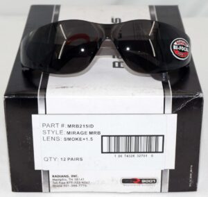12 Pack MRB215ID RADIANS Mirage Bi-Focal Smoke Frame/Lens 1.5 Diopter ANSI Z87.1