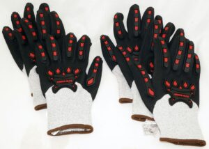 3 Pairs Armor Guys 02-042 Cut Glove ANSI A4 Black Foam Ntrl Palm Coat Size Large