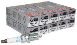 Set of 10 Genuine NGK 1583 PFR7AB Laser Platinum Spark Plugs was 93322