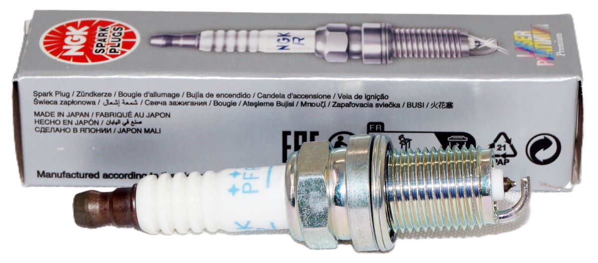 Set of 10 Genuine NGK 1583 PFR7AB Laser Platinum Spark Plugs was 93322 - Image 2