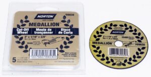 Norton 3” x 1/16” x 3/8” Medallion Type 41 Cut-Off Wheels CA 46 Grit T - 89030